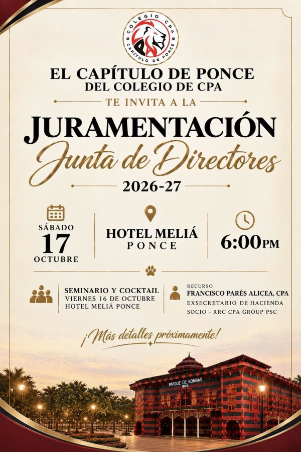 Juramentación y Toma de Posesión Junta de Directores 2026-2027-Capítulo de Ponce
